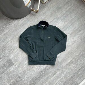 Green Lacoste Quarter-Zip Pullover Sweater (Men’s S)